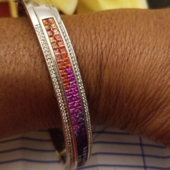 Multi Sapphire Bracelet Silver - Picture 2 of 5